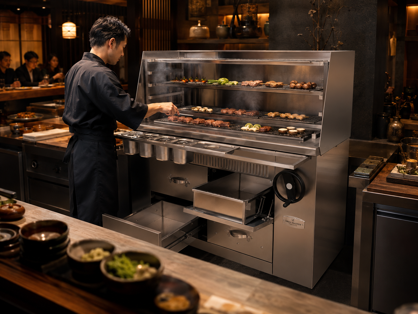 Мангал многофункциональный угольный ROBATA 1500-Yakitori